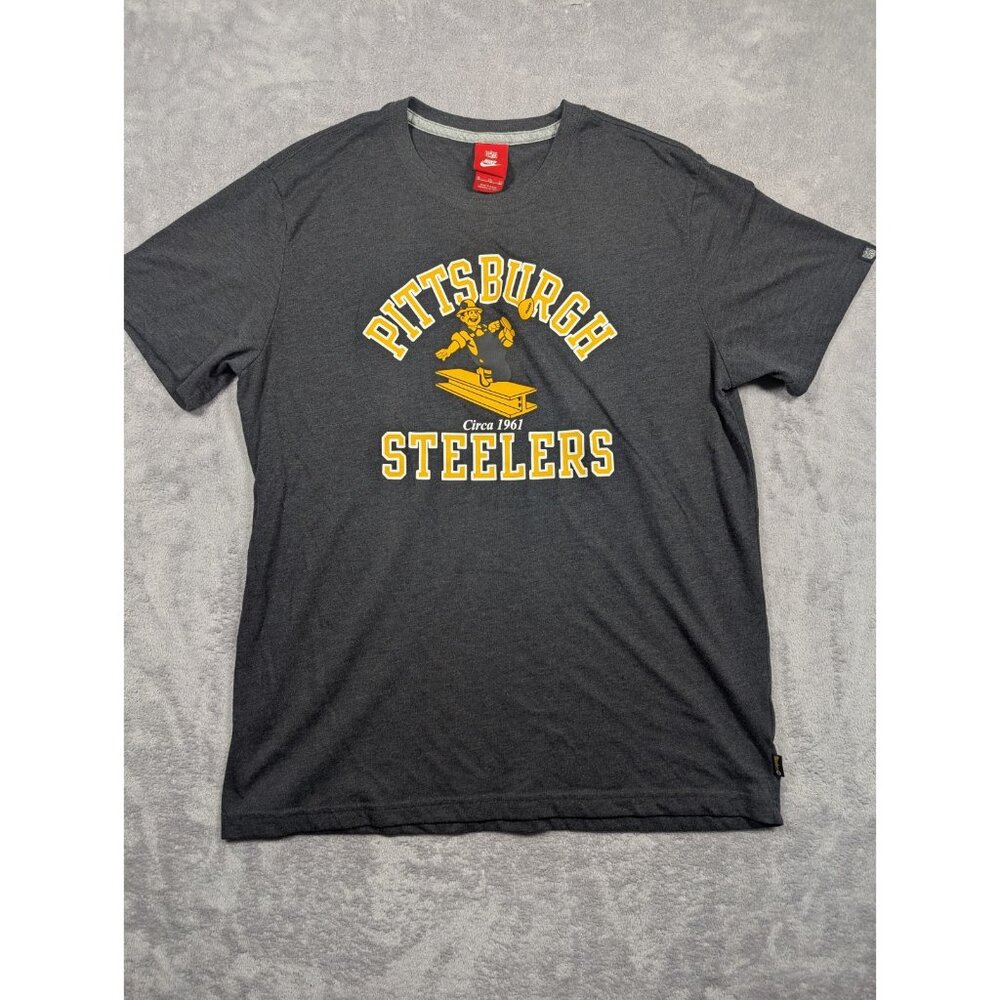 Pittsburgh Steelers Nike NFL T Shirt Womens Size XL Gray Teamwear Football